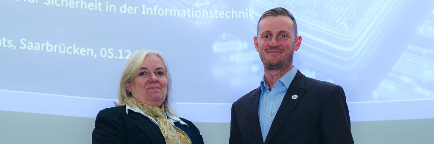 Karin Bickelmann (LMS) und Frederic Raber (BSI)