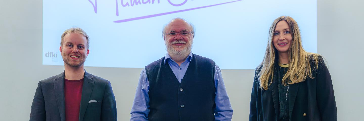 von links: Marc Patzwald (SJV), Prof. Dr.-Ing. Philipp Slusallek (DFKI), Ina Goedert (LMS)