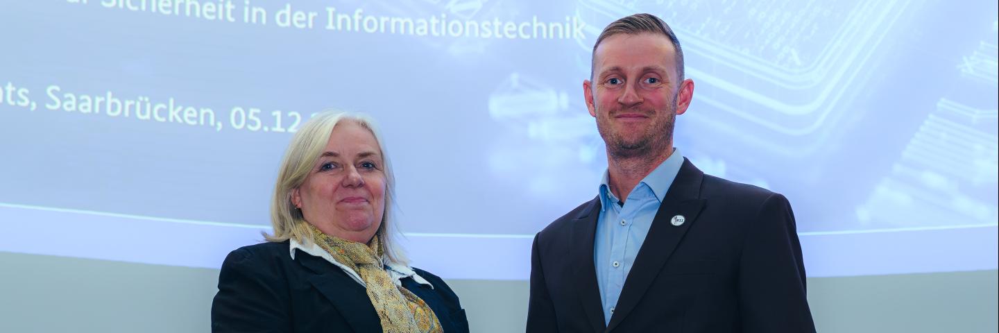 Karin Bickelmann (LMS) und Frederic Raber (BSI)